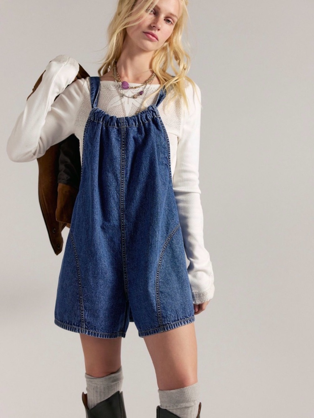 We The Free Mid Indigo Freebird Shortalls